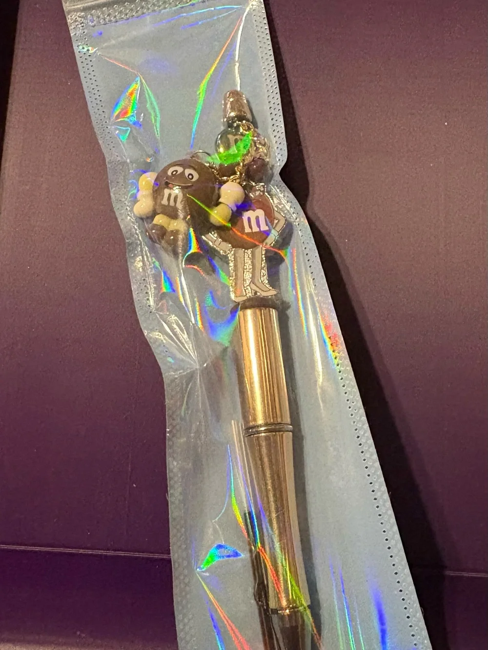 M&M'S Brown Character Pen with Charm attachment